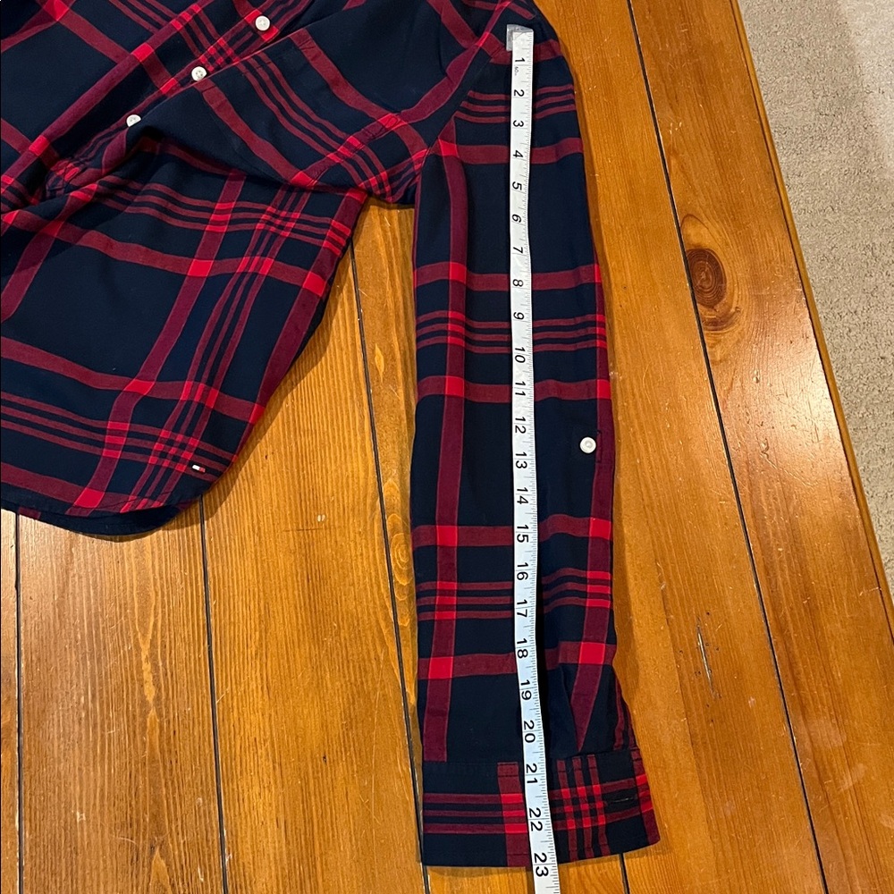 Tommy Hilfiger Blue Red Plaid Pull Over Shirt Women’s Size M EUC - Picture 12 of 12
